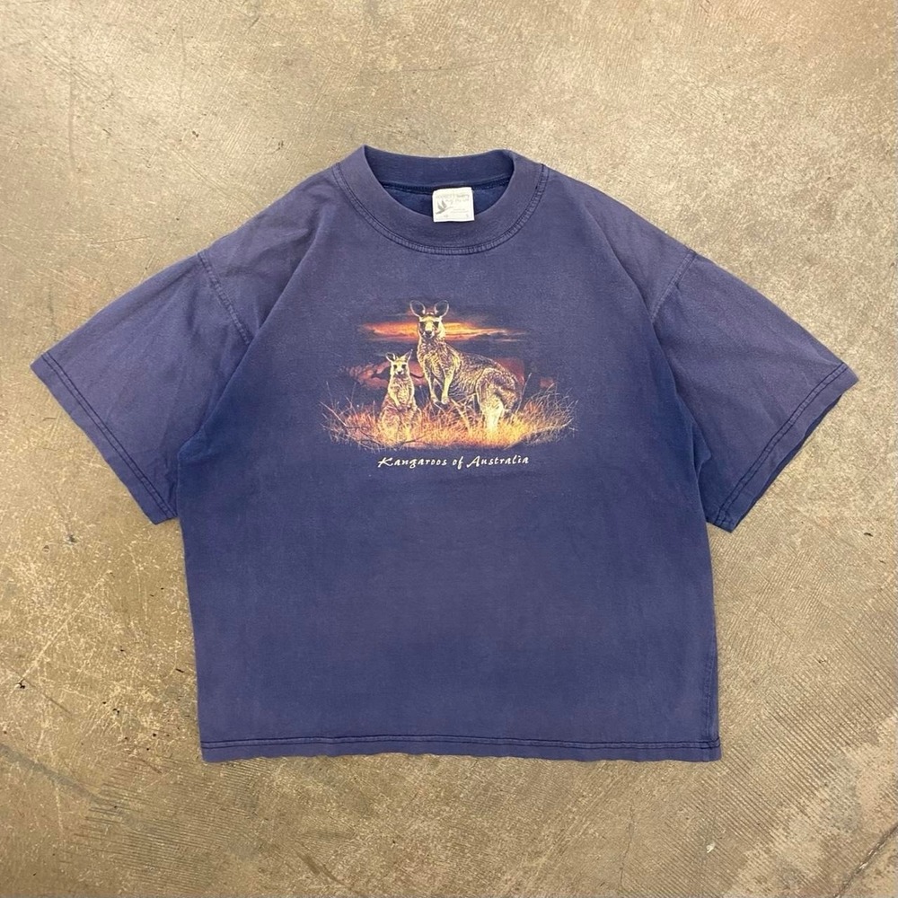 Vintage Australia Kangaroo Nature Wildlife Animals T-Shirt Size Large
